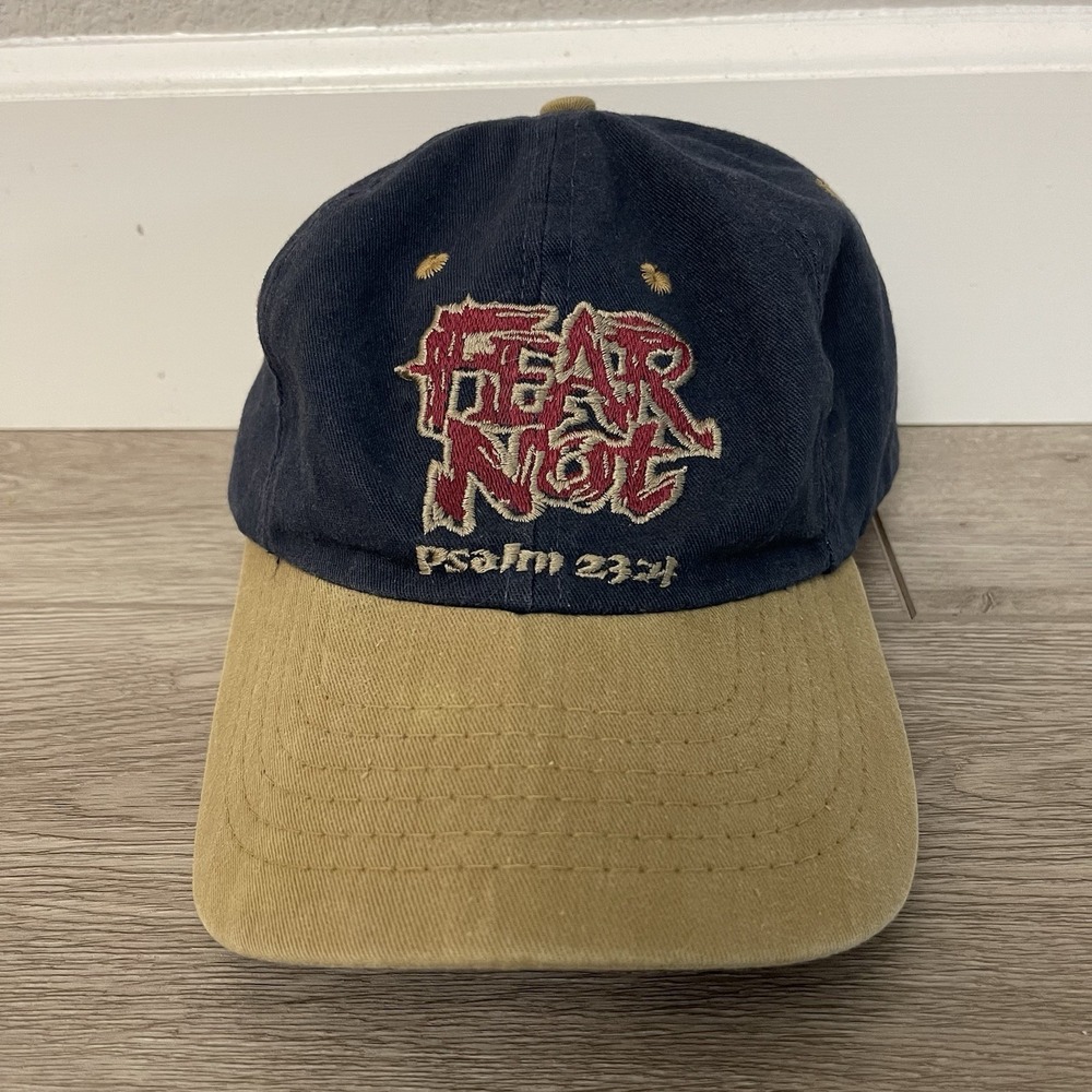Vintage Fear Not Psalm 23:4 Jesus Baseball Hat Two Tone Cap